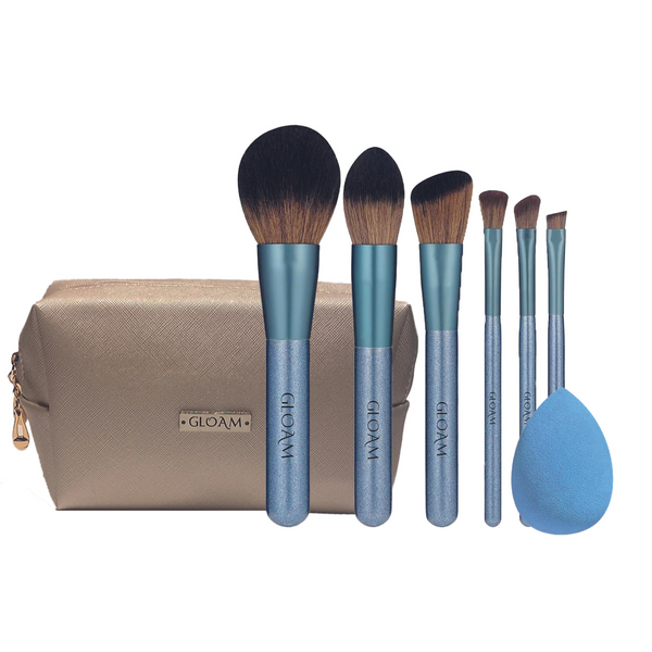 labeauteSoi Professional Makeup Brush Set - 10 pcs Essential Soft Synthetic  Face and Eyeshadow Brushes in Pearl White Rose Gold - Travel Friendly